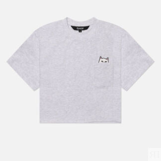 Женская футболка RIPNDIP Lord Nermal Cropped Pocket, цвет серый, размер M