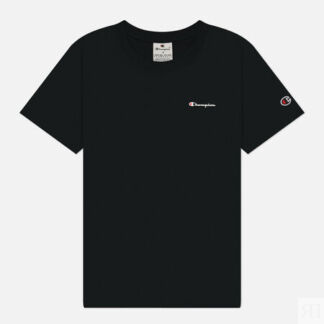 Женская футболка Champion Small Logo Crew Neck, цвет чёрный, размер L