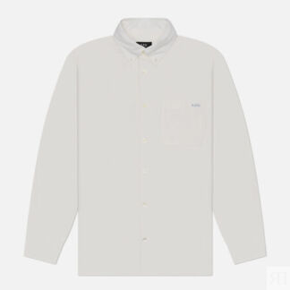 Мужская рубашка A.P.C. Mateo Logo, цвет белый, размер M