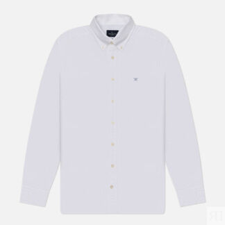 Мужская рубашка Hackett Essential Garment Dyed Oxford, цвет белый, размер M