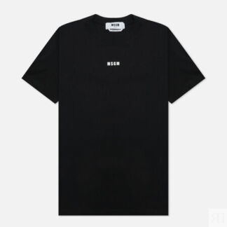 Женская футболка MSGM Micrologo Basic Crew Neck, цвет чёрный, размер L