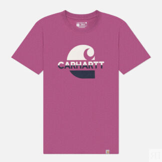 Женская футболка Carhartt Loose Fit Heavyweight Feded C Graphic, цвет розов