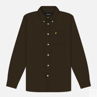 Мужская рубашка Lyle & Scott Plain Oxford, цвет оливковый, размер M