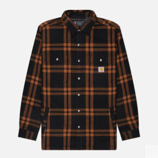 Мужская рубашка Carhartt Relaxed Fit Flannel Sherpa-Lined, цвет чёрный, раз