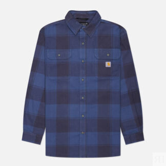 Мужская рубашка Carhartt Loose Fit Heavyweight Flannel Plaid, цвет синий, р