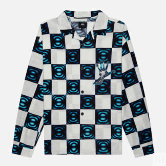 Мужская рубашка Edwin Digital Check All Over Print Crepe, цвет синий, разме