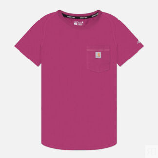 Женская футболка Carhartt Force Relaxed Fit Midweight Pocket, цвет розовый,