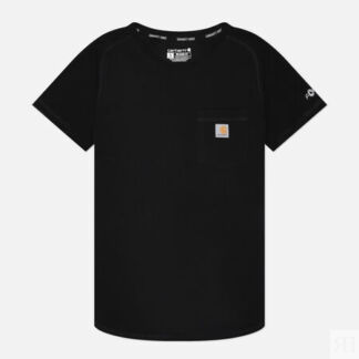 Женская футболка Carhartt Force Relaxed Fit Midweight Pocket, цвет чёрный,