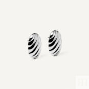 Серьги Curved Chubby Earrings – Silver PLAIN STUDIO фото 1