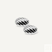 Серьги Curved Chubby Earrings – Silver PLAIN STUDIO фото 3