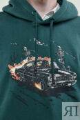 Худи oversize с капюшоном и принтом befree 4610283957098 фото 2