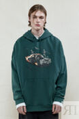 Худи oversize с капюшоном и принтом befree 4610283957098 фото 3