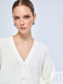 Вязаный кардиган с вырезом на пуговицах zolla 02512644V012 фото 5
