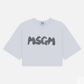 Женская футболка MSGM New Logo Brush, цвет белый, размер L