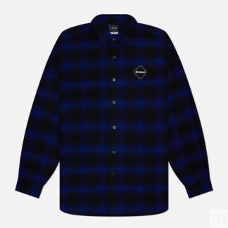 Мужская рубашка F.C. Real Bristol Big Logo Baggy Flannel, цвет синий, разме