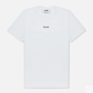 Женская футболка MSGM Micrologo Basic Crew Neck, цвет белый, размер L