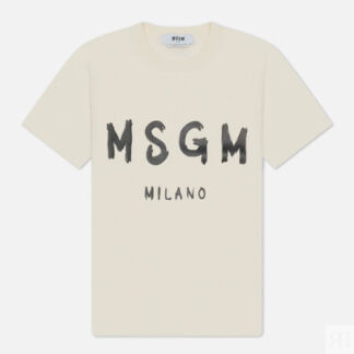 Женская футболка MSGM MSGM Milano Logo, цвет бежевый, размер XS