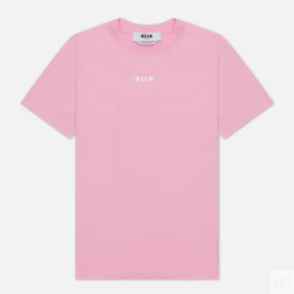 Женская футболка MSGM Micrologo Basic Crew Neck, цвет розовый, размер XS
