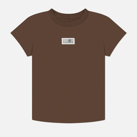 Женская футболка Maison Margiela MM6 Birka Logo Numbers, цвет коричневый, р фото 1