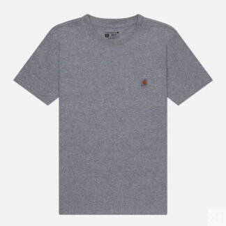 Женская футболка Carhartt Loose Fit Heavyweight K87 Pocket, цвет серый, раз