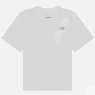 Женская футболка Maison Margiela MM6 Shine Stripe Logo Numbers, цвет белый,