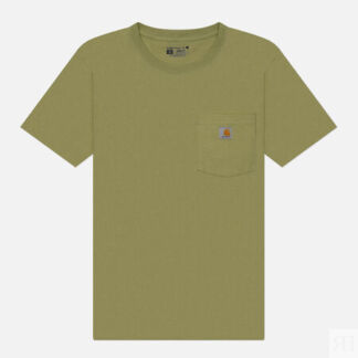 Женская футболка Carhartt Loose Fit Heavyweight K87 Pocket, цвет зелёный, р