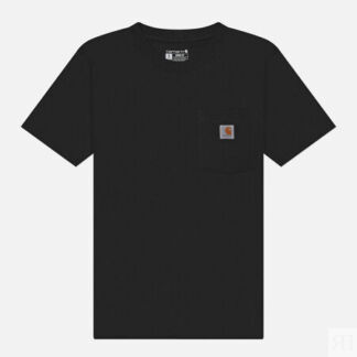 Женская футболка Carhartt Loose Fit Heavyweight K87 Pocket, цвет чёрный, ра