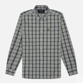 Мужская рубашка Lyle & Scott Washed Check Poplin, цвет серый, размер XL