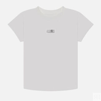 Женская футболка Maison Margiela MM6 Birka Logo Numbers, цвет белый, размер
