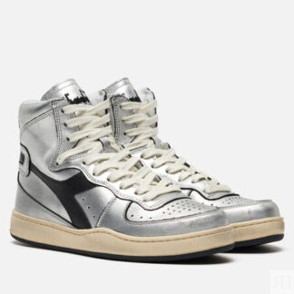 Женские кроссовки Diadora Heritage MI Basket Silver Used, цвет серебряный,