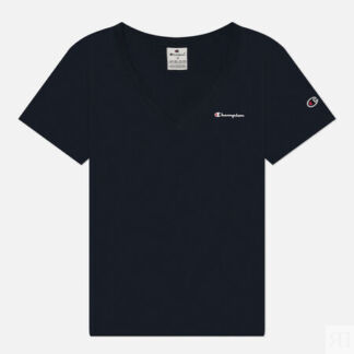 Женская футболка Champion Small Logo V-Neck, цвет синий, размер XS