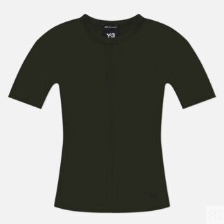 Женская футболка Y-3 Fitted, цвет оливковый, размер XS