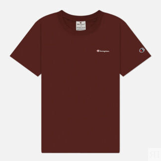 Женская футболка Champion Small Logo Crew Neck, цвет бордовый, размер L