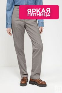 Брюки прямого кроя в мелкую клетку Esprit Casual