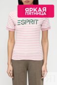 Хлопковая футболка в полоску Esprit Casual фото 1