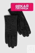 Кожаные перчатки с тисненым узором ECCO фото 1