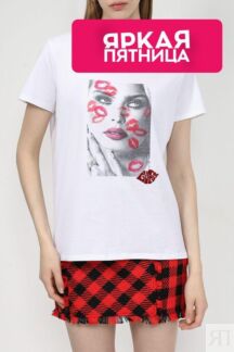 Хлопковая футболка с принтом Guess
