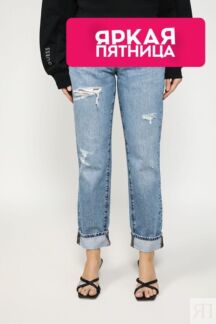 Джинсы рваные с эффектом потертости Guess
