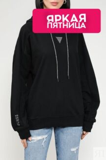 Худи хлопковое оверсайз кроя Guess