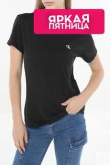 Футболка хлопковая с логотипом Calvin Klein Jeans
