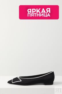 Туфли балетки с острым носком и бантиком-тромплей EMPORIO ARMANI