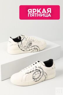 Кеды кожаные с принтом дракона Lunar New Year EMPORIO ARMANI