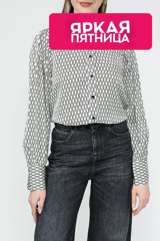 Рубашка атласная с принтом Esprit Casual фото 1