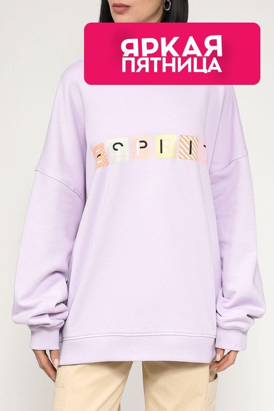 Свитшот хлопковый с принтом Esprit Casual фото 1