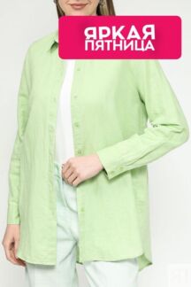 Рубашка удлиненного кроя из льна и хлопка Esprit Casual