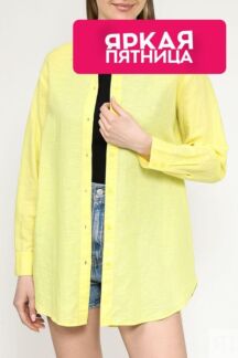Рубашка удлиненного кроя из льна и хлопка Esprit Casual
