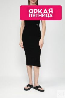 Платье-майка трикотажное с логотипом Calvin Klein Jeans