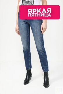 Джинсы с эффектом потертости со стразами PEPE JEANS