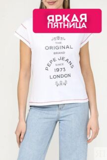 Футболка хлопковая с принтом PEPE JEANS