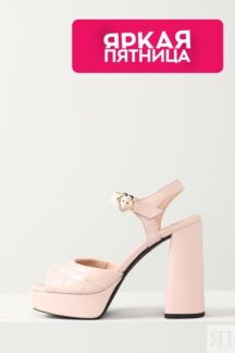 Босоножки кожаные на каблуке Love Moschino